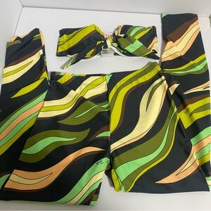 Emilio Pucci Striped Bikini Top in Green and Yellow